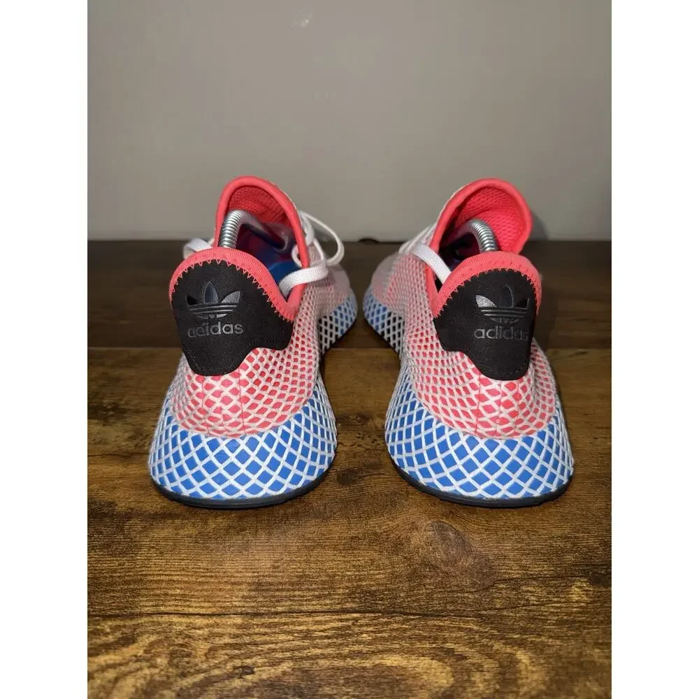 Adidas Mens Deerupt Runner Solar Red Bluebird Mens 10.5 Great Condition CR2625